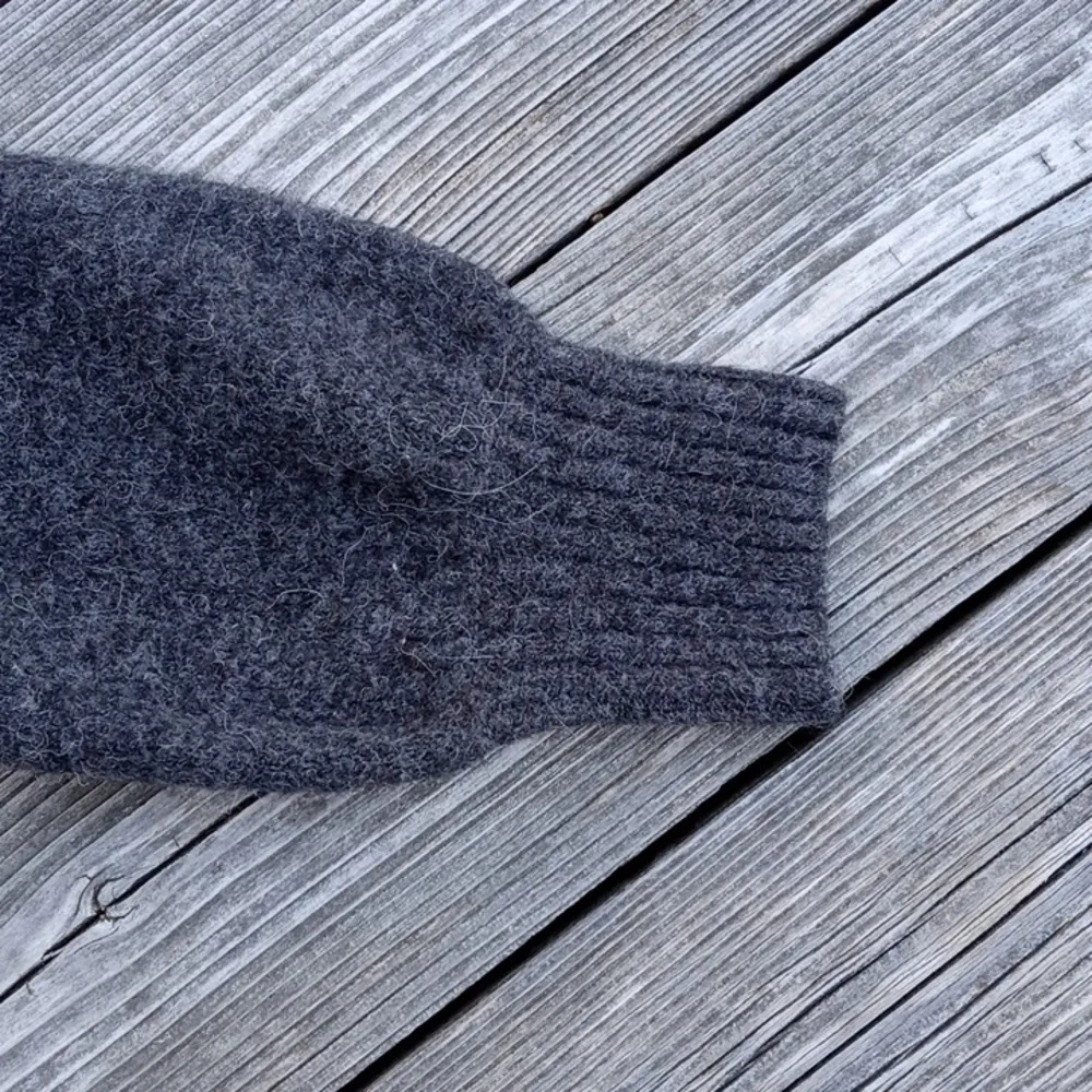 Women's Gray Alpaca Sweater with Deer Design - Picture 8 of 13